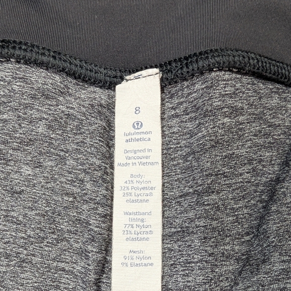 Lululemon Leggings Womens 8 Gray Heathered Pace Rival Crop Run Train 23” - Picture 4 of 11